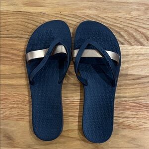 Ipanema Black and Gold Flip Flops